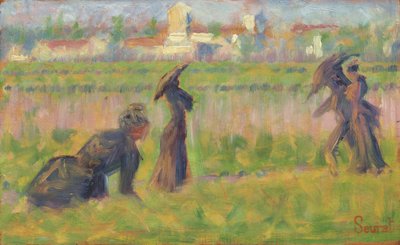 Figurer i ett landskap, ca. 1883. av Georges Pierre Seurat