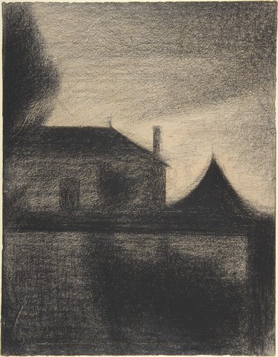 Hus i skymningen av Georges Pierre Seurat