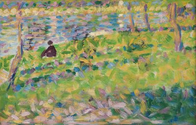 Landskap, sittande man av Georges Pierre Seurat