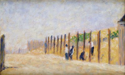 Pushing in the poles, c.1882 av Georges Pierre Seurat