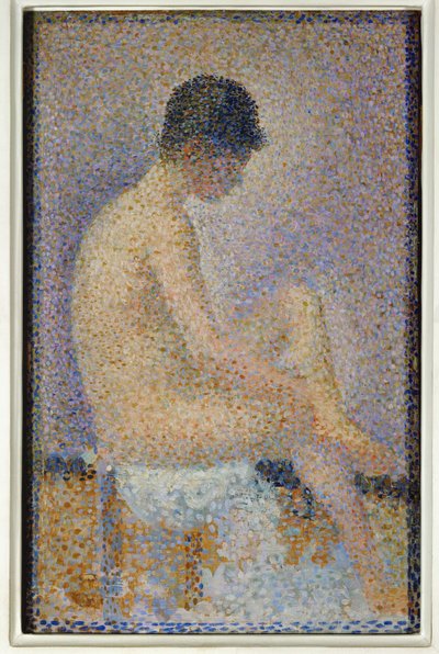 Sittande modell, profil (målning på duk) av Georges Pierre Seurat