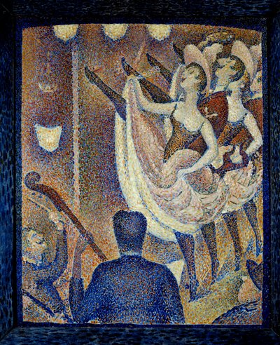 Studera för chahuten Danceuses de chahut, dansa en skandal, dansform som dök upp samtidigt med franska Cancan, omkring 1830 i Montparnasse. Målning av Georges Seurat (1859-1891) 1889 Buffalo. Albright Knox Art Gallery - Studie för Le Chahut. Jaha av Georges Pierre Seurat