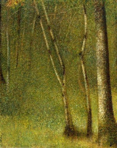 Skogen vid Pontaubert, 1881. av Georges Pierre Seurat