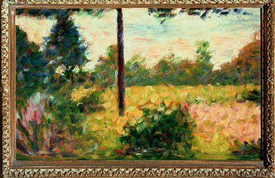 Wood in Barbizon (olja på duk) av Georges Pierre Seurat