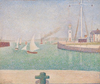 Ingång till hamnen i Honfleur av Georges Seurat