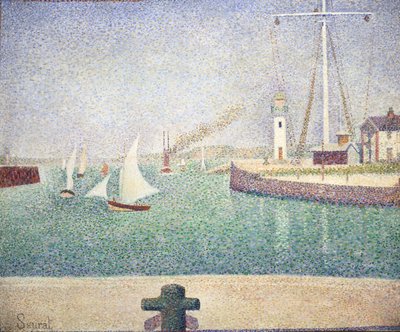Ingång till hamnen i Honfleur av Georges Seurat