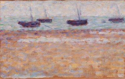 Fyra båtar på Grandcamp av Georges Seurat