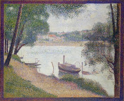 Grått väder, Grande Jatte. Omkring 1886-88 av Georges Seurat