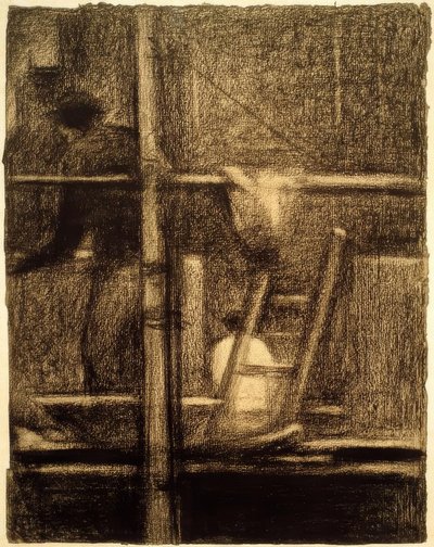 L’Échafaudage (Ställningen) av Georges Seurat