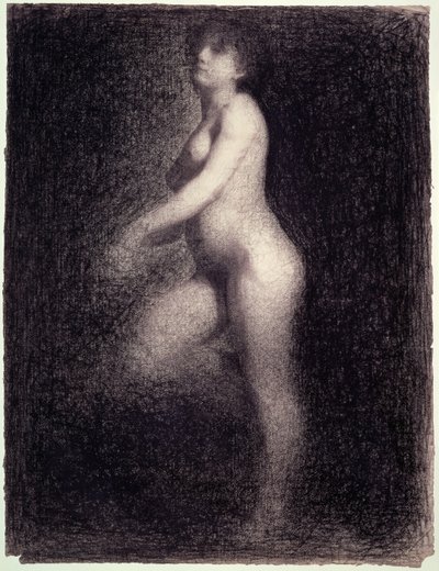 Naken, ca 1881-82 (penna och krita) av Georges Seurat