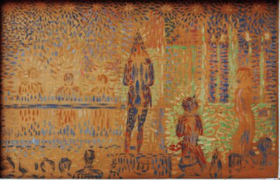 Parade de cirque - Cirkusparaden av Georges Seurat