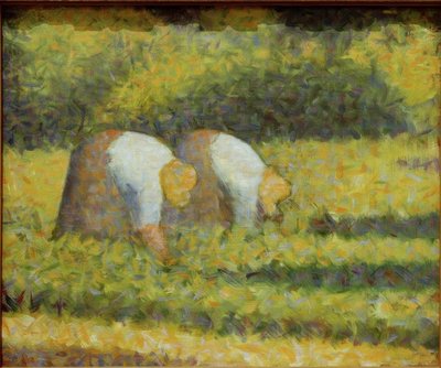 Bondkvinnor på jobbet av Georges Seurat