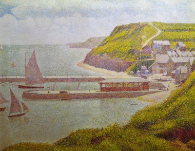 Porten-Bessin, yttre hamn, högvatten (Calvados) av Georges Seurat