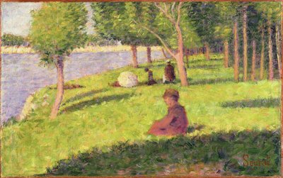 Sittande figurer, studera för en söndagseftermiddag på ön La Grande Jatte, 1884-85 (olja på träpanel) av Georges Seurat
