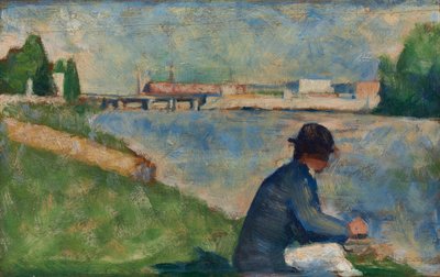 Studie för badande vid Asnières, ca. 1883-1884. av Georges Seurat