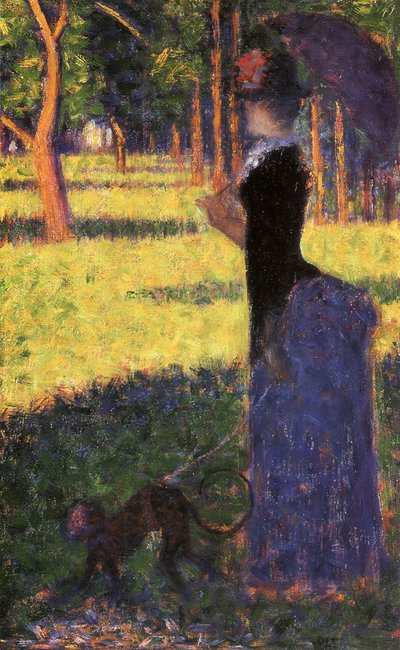 Studie för La Grande Jatte: Woman with a Monkey, 1884 av Georges Seurat