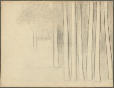 Trädstammar (studie till La Grande Jatte) av Georges Seurat