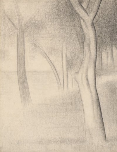 Träd (studie för La Grande Jatte) av Georges Seurat