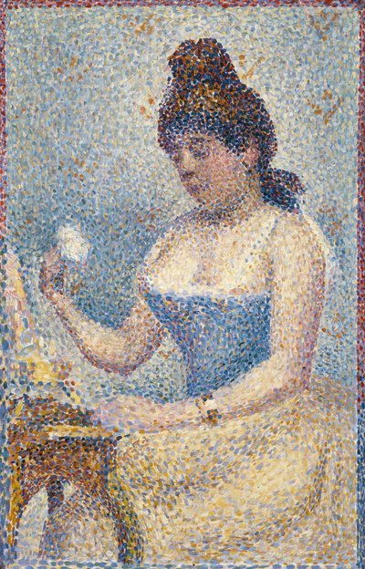 Ung kvinna som pudrar sig själv, 1889 av Georges Seurat