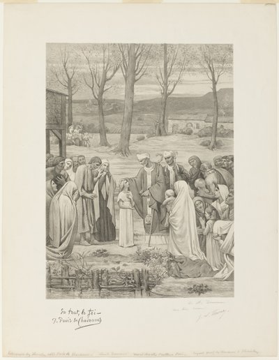 Den heliga Genevièves pastorala liv (mittpanelen) av Georges William Thornley