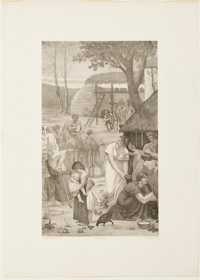Den heliga Genevièves pastorala liv (höger panel) av Georges William Thornley