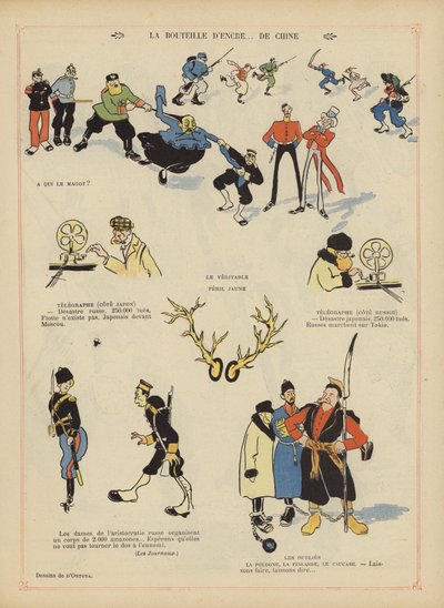 Satir över det rysk-japanska kriget. Illustration för Le Rire av Georges d 1878 1937 Ostoya