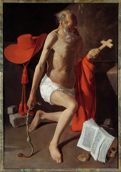 Sankt Jerome Penitent. Målning av Georges De La Tour (1593-1652) av Georges de La Tour