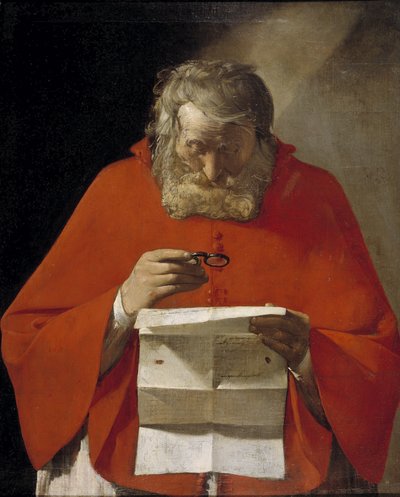 Saint Hieronymus läser ett brev, ca. 1628-1629 av Georges de La Tour
