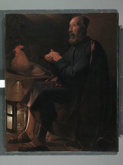 Sankt Peter Repentant, 1645 av Georges de La Tour