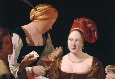 Fusket med diamantens ess, detalj som visar de två kvinnorna, c.1635-40 (detalj av 90053) av Georges de La Tour