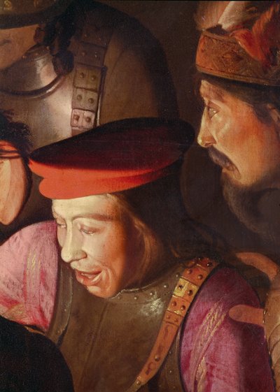 The Denial of St. Peter, 1650 (detalj av 6279) av Georges de La Tour