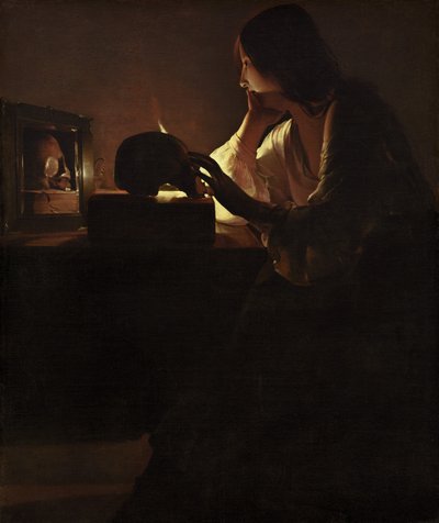 Den ångerfulle Magdalen, ca. 16351640. av Georges de La Tour