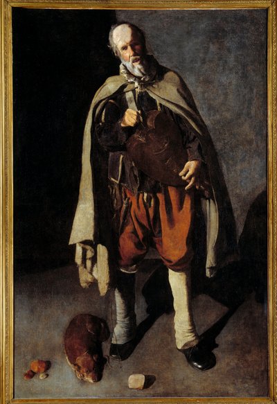 Den gamla hunden. Målning av George of the Tower (1593-1652) av Georges de La Tour