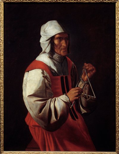Triangelspelaren. Målning av Georges De La Tour (1593-1652) av Georges de La Tour