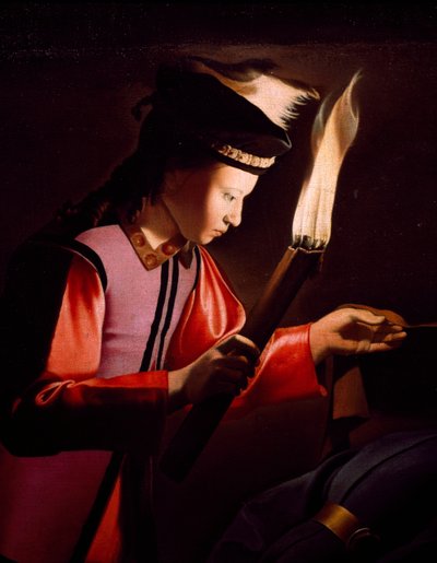 Upptäckt av St Alexis kropp, av Georges de La Tour (1593-1652), Detalj av Georges de La Tour