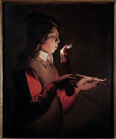 Den unge rökaren Målning av Georges de La Tour (1593-1652) av Georges de La Tour