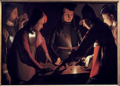Spelare av. Målning av Georges De La Tour (1593-1652) av Georges de La Tour