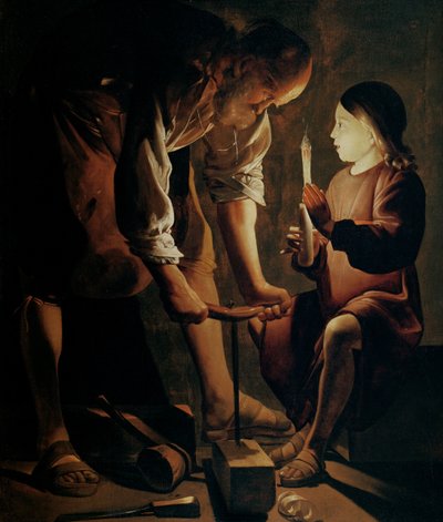 St. Joseph, the Carpenter (olja på duk) av Georges de La Tour