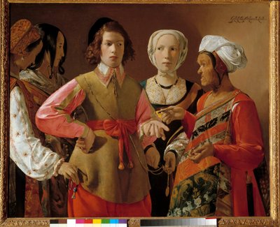 Spåkvinnan Målning av Georges de La Tour (1593-1652) cirka 1630, sön. 1,01x1,23 m New York. Metropolitan Museum av Georges de La Tour