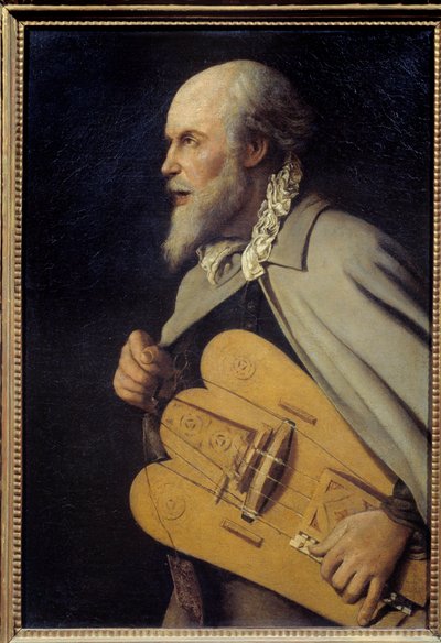 Den gamla mannen. Målning av Georges De La Tour (1593-1652) av Georges de La Tour