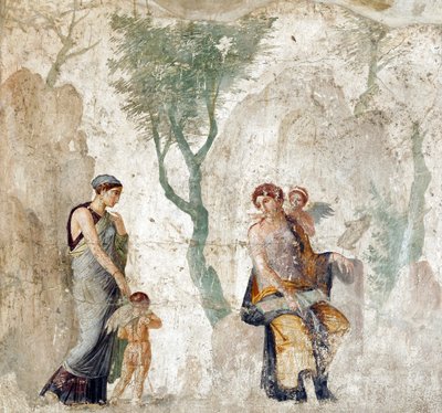 Eros förs av Peitho till Afrodite medan Anteros skrattar åt att han straffas för att ha valt fel mål, fresker från Pompeji, ca 25 f.Kr. (28298194699) av Georgia Levan Ramishvili from Tbilisi