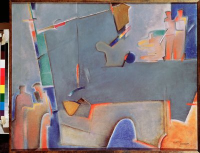 Lyftkranen - målning av Georgi Avgustovich Stenberg (1900-1933), olja på duk av Georgii Avgustovich Stenberg