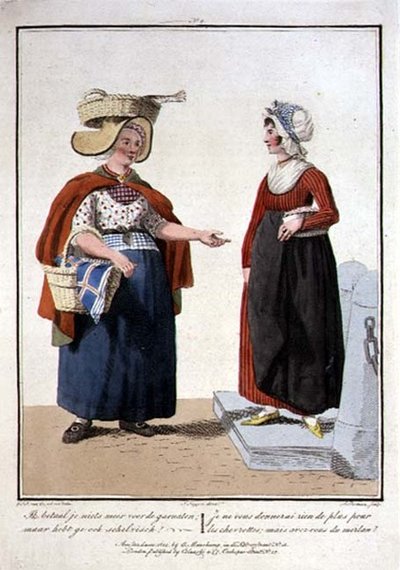 Fish Sellers, graverade av L. Portman av Georgius Jacobus Johannes van (after) Os