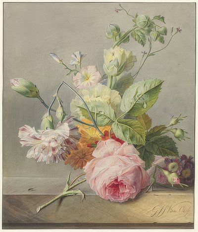 Stilleben med blommor. Omkring 1800-25 av Georgius Jacobus Johannes van Os