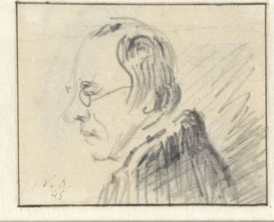 Profil av man med glasögon, vänd åt vänster av Georgius Jacobus Johannes van Os