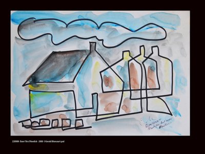 22821N - På Hoedick Island - 2000 (ritning) av Gerald Bloncourt