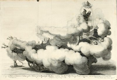 Segertvist om luft och vatten. Glädjefylld fest på hästryggen - Vagnen (1667) av Gerard Bouttats
