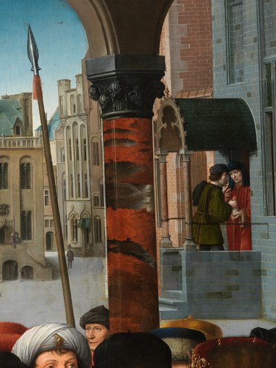 Detalj av domen av Cambyses av Gerard David