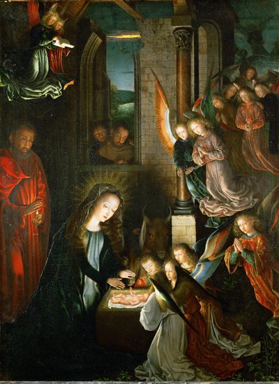 Holy Night (målning på ek) av Gerard David