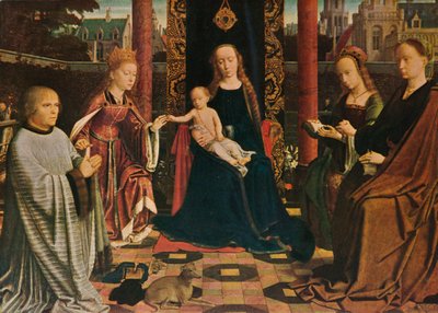 Jungfrun och barnet med heliga och donator, 1510, 1909 av Gerard David